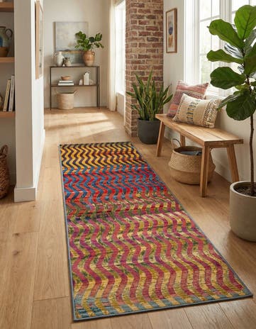 Easy-Clean Modern Indoor / Outdoor Runner Rug