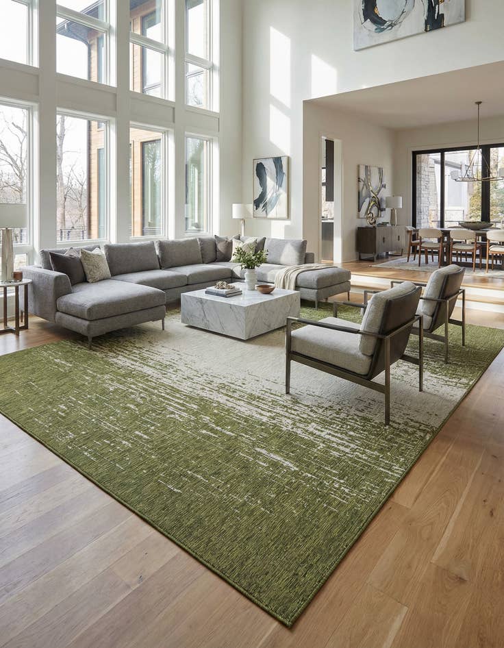 Detail image of 13' x 13' Washable Modern Indoor / Outdoor Square Rug