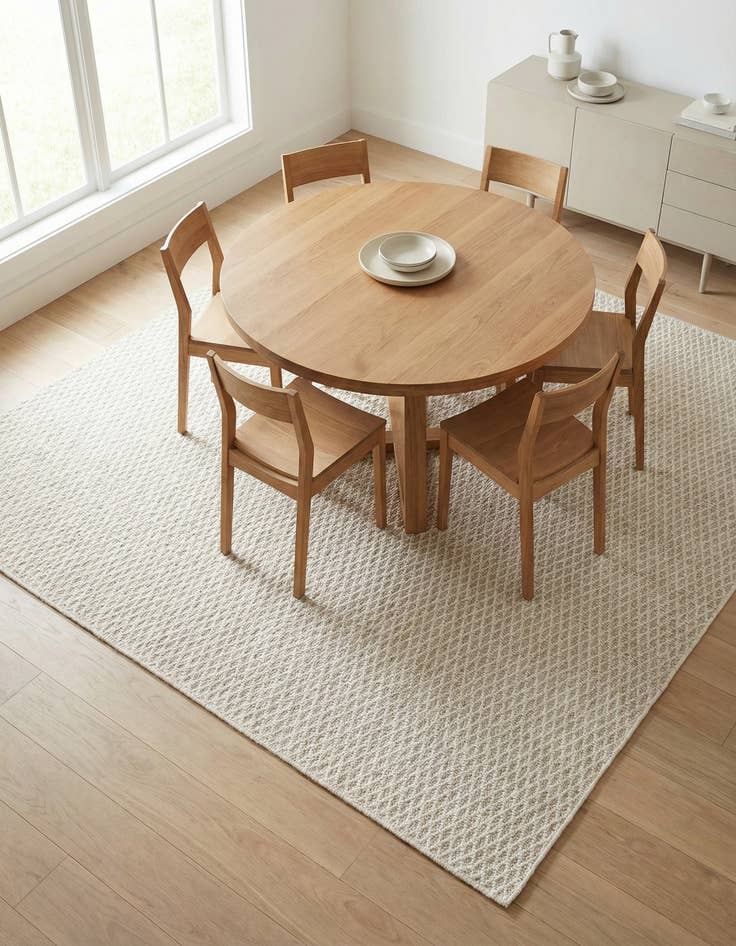 Detail image of 7' 10 x 7' 10 Hand Woven Lattice Wool Square Rug