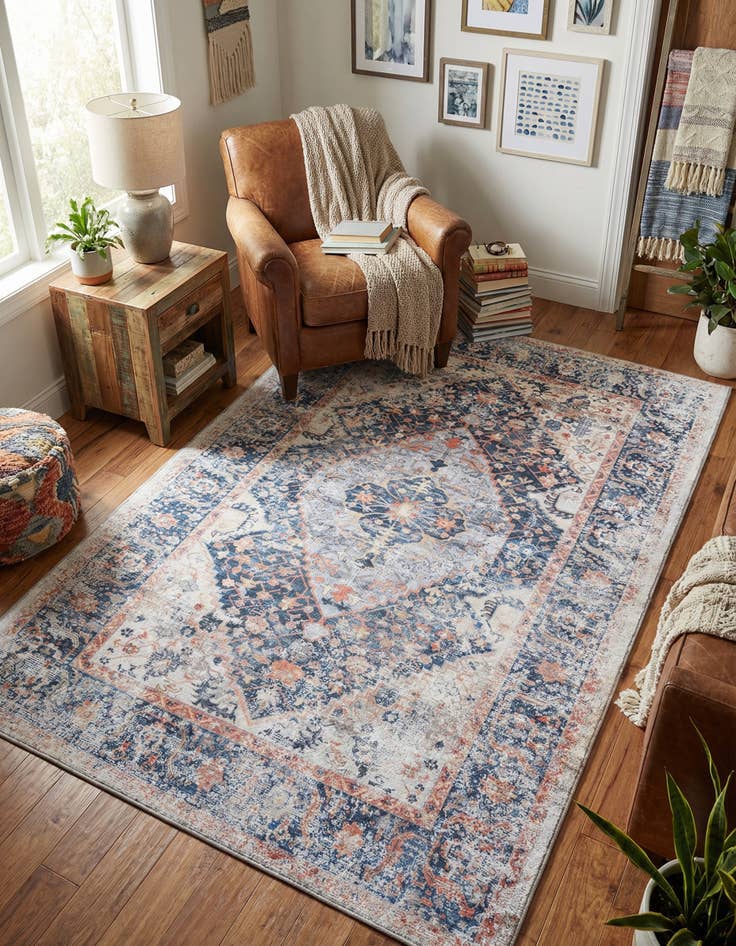 Detail image of 6' x 9'  Washable Yara Rug