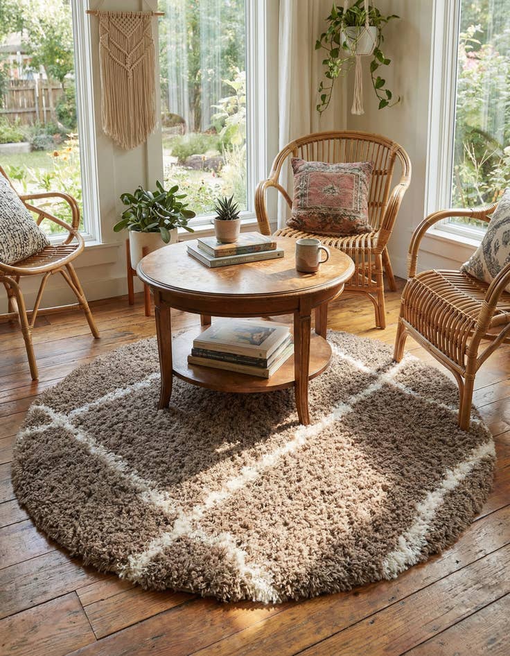 Detail image of 5' x 5' Infinity Shag Round Rug