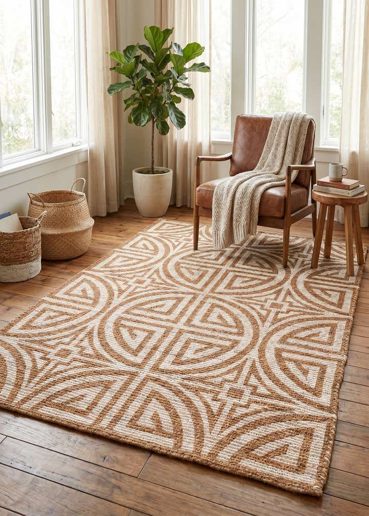 4' 1 x 6' 1 Hand Woven Chenille Jute Rug