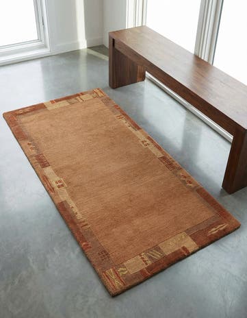 2' 4 x 4' 7 Hand Knotted Nepal Wool Runner Rug