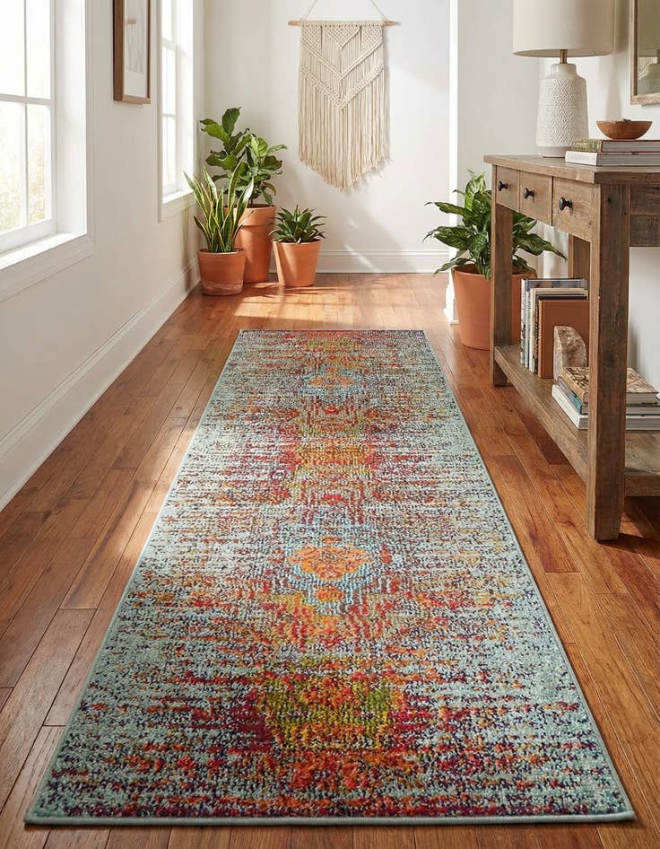 Detail image of 2' x 6' 9 Washable Carnevale Runner Rug