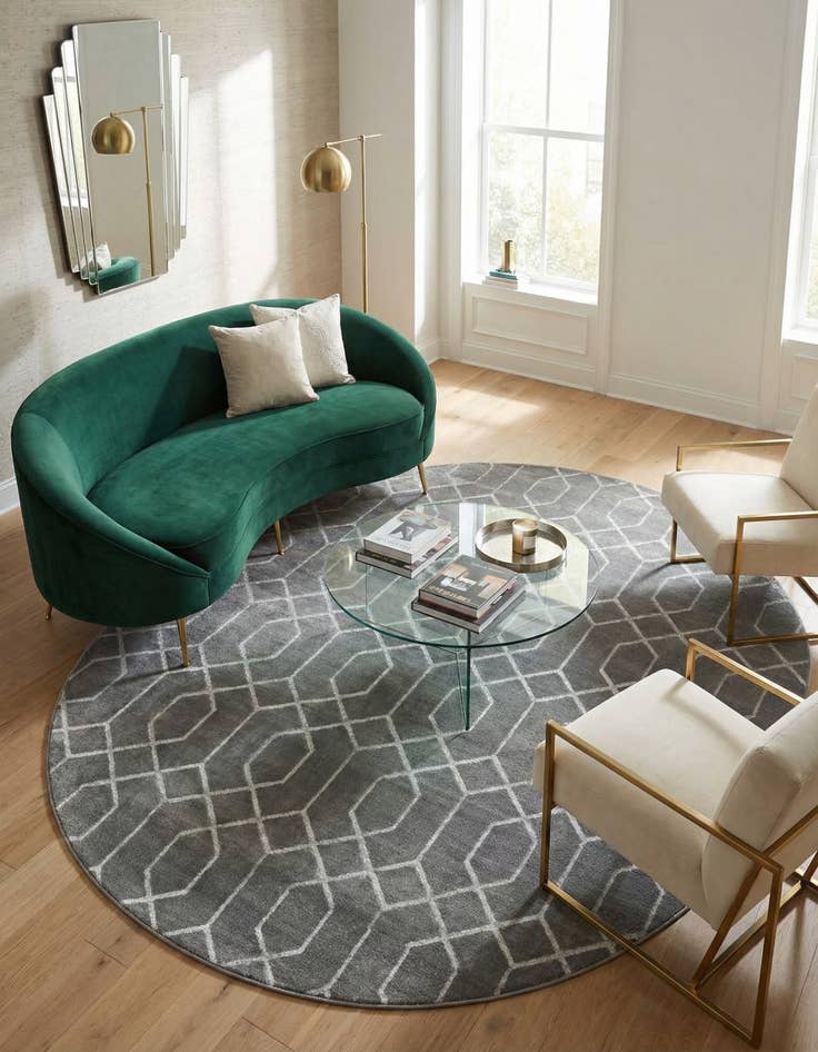 Detail image of 7' 10 x 10' Marilyn Monroe&trade; Glam Trellis Oval Rug