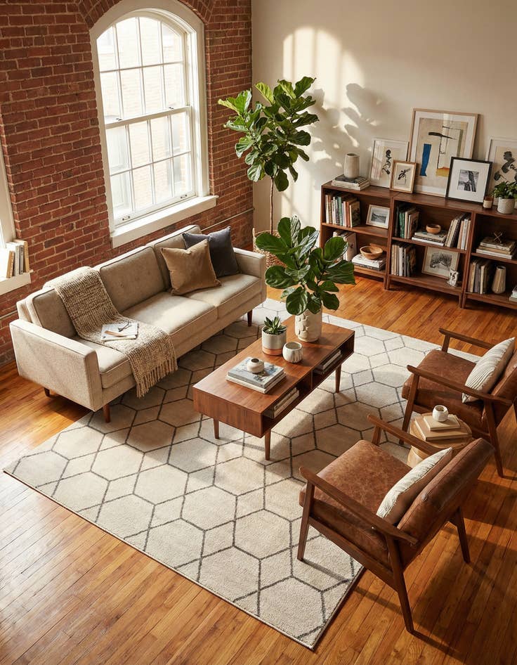 Detail image of 9' x 12' Lattice Frieze Rug