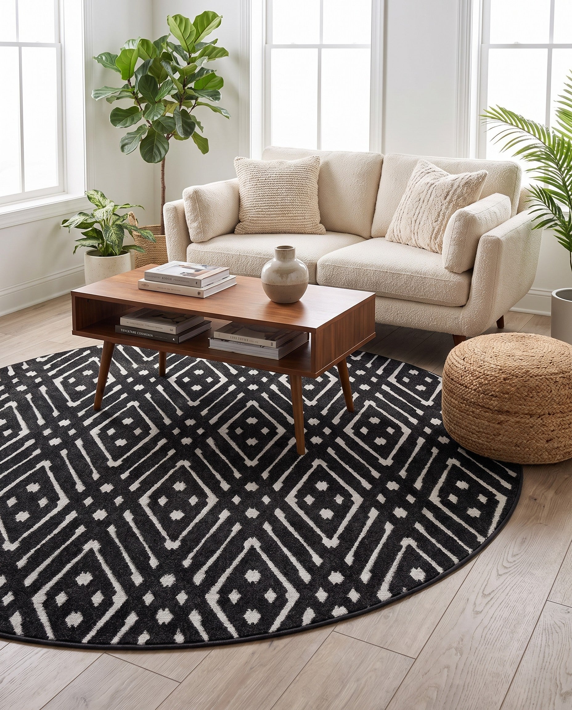 8' x 8' Easy-Clean Sabrina Soto Ella Indoor / Outdoor Round Rug