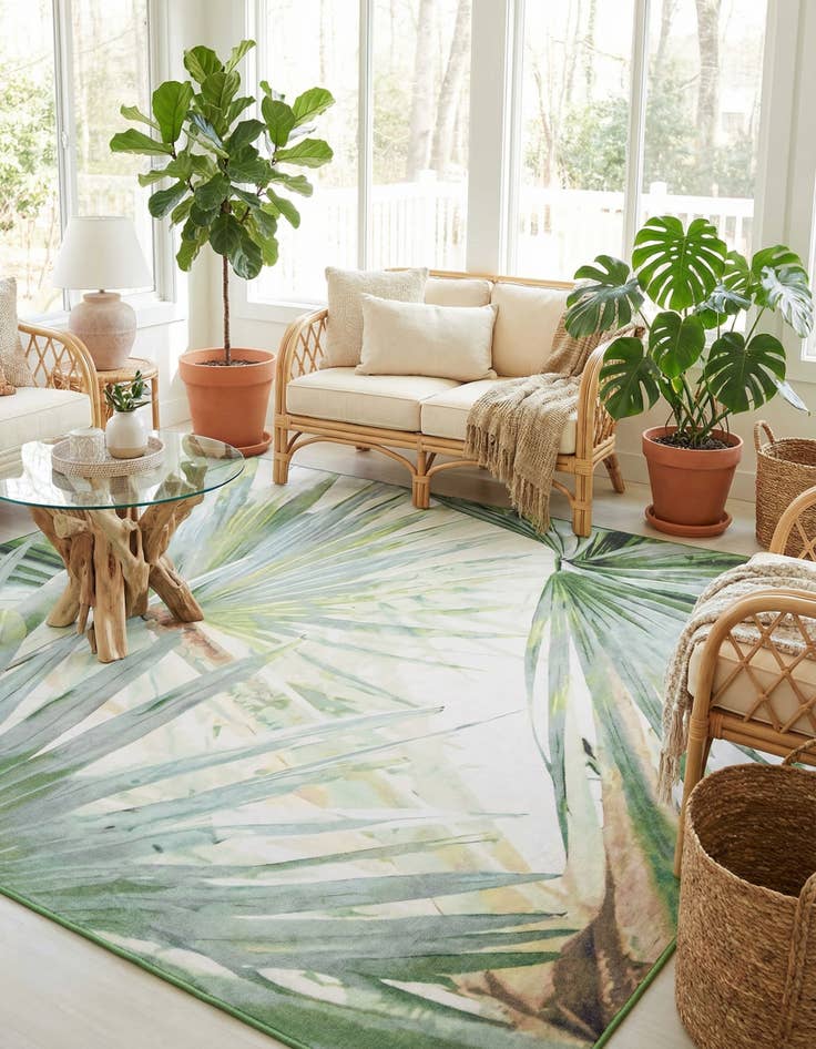 Detail image of 10' x 10' Washable Jill Zarin Caribbean Indoor / Outdoor Square Rug