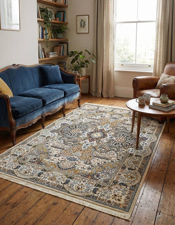 Detail image of 5' 3 x 8' Nain Design Rug