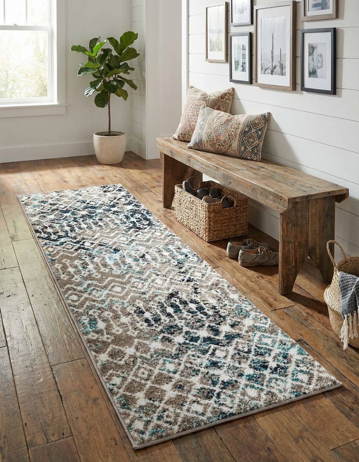 Detail image of 2' x 6' Moroccan Trellis Runner Rug