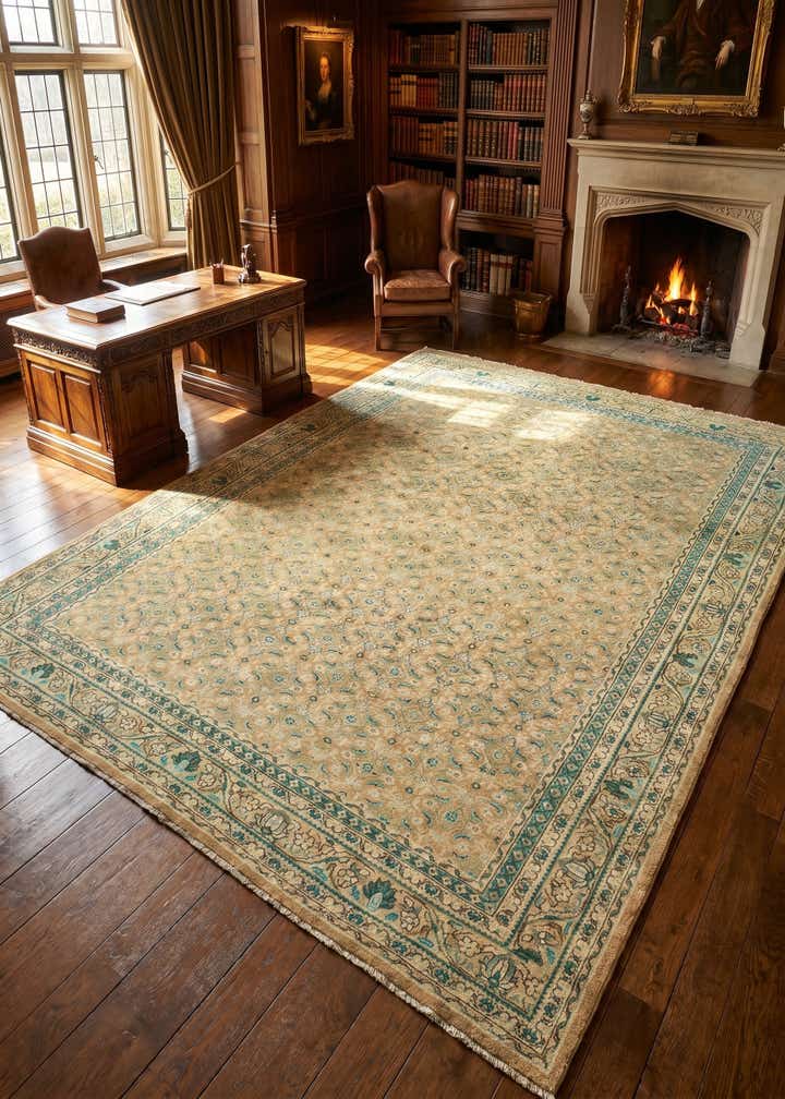 10' 4 x 13' 10 Hand Knotted Farahan Persian Wool Rug