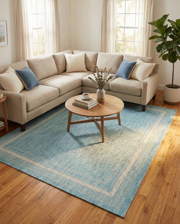 Detail image of 7' x 10' Easy-Clean Border Indoor / Outdoor Rug