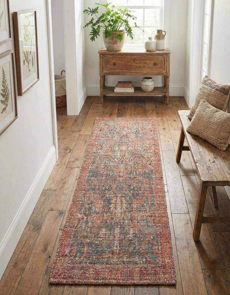 Detail image of 2' 2 x 8' Chenille Jute Runner Rug