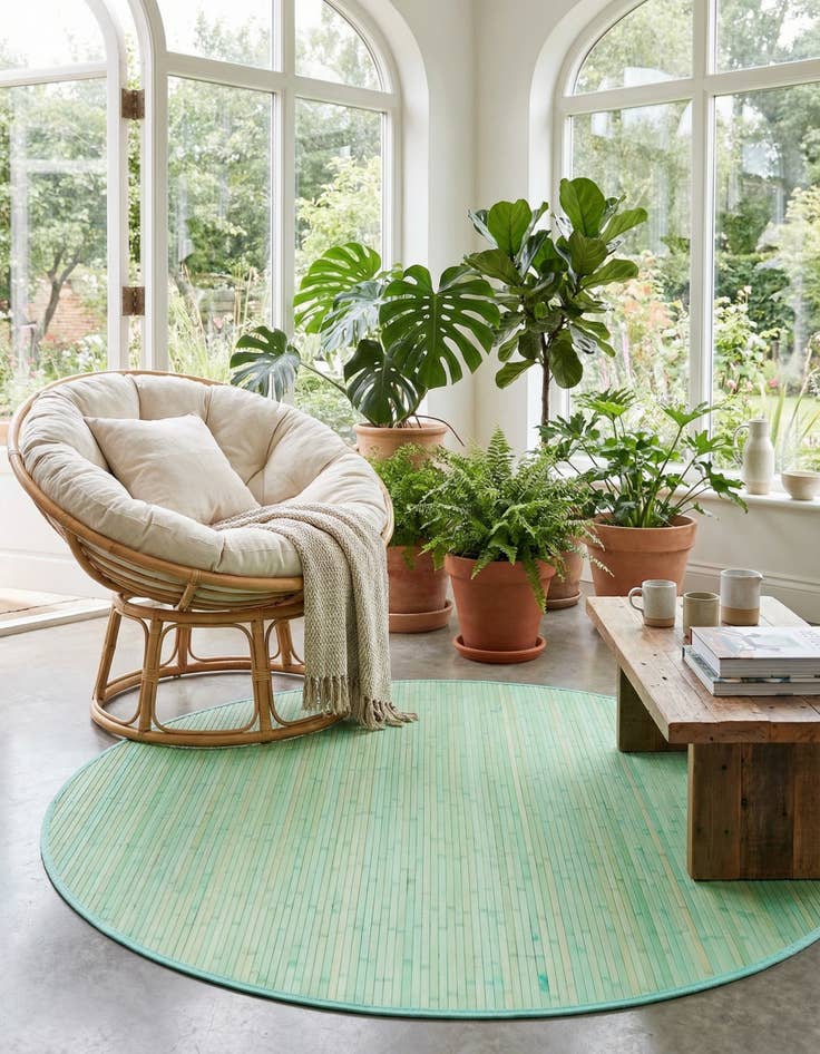 Detail image of 7' x 7' Bamboo Round Rug