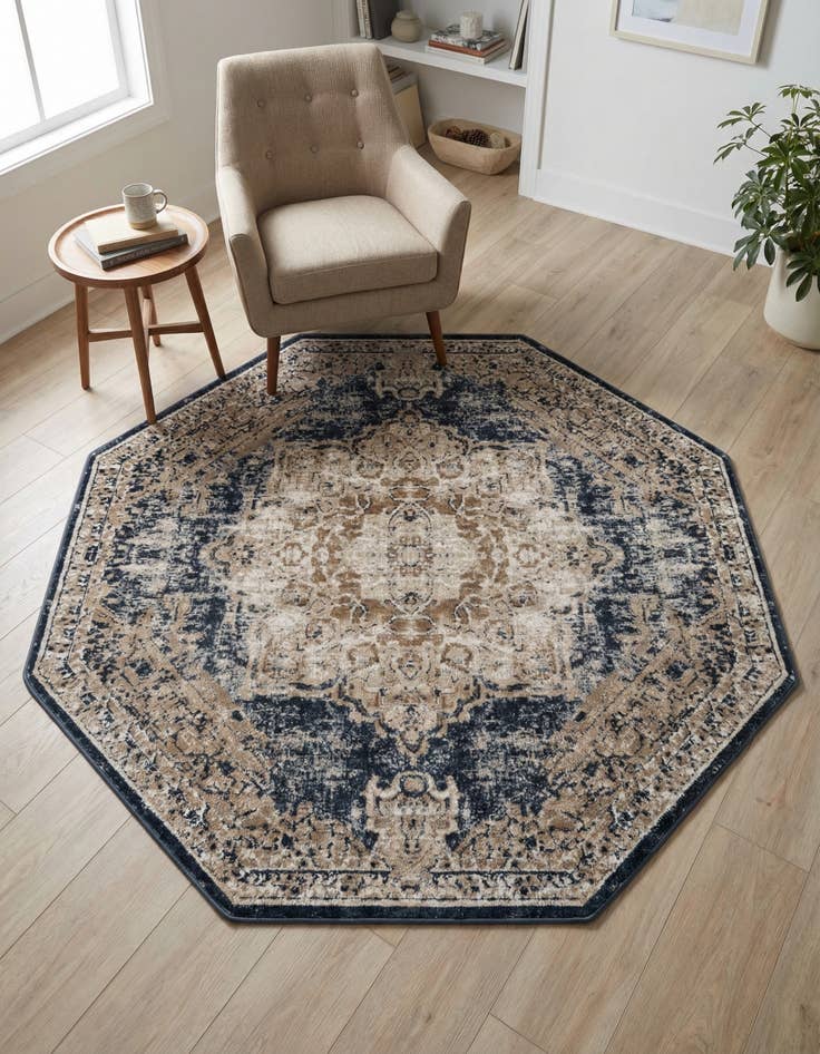 Detail image of 5' 3 x 5' 3 Villa Octagon Rug