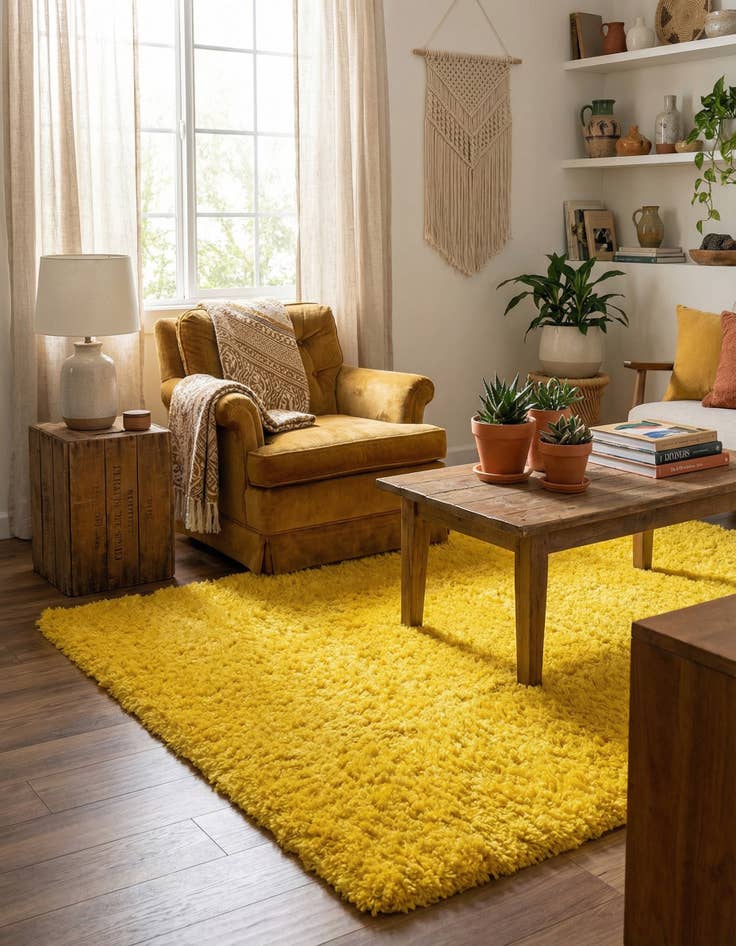 Detail image of 5' 3 x 8' Solid Shag Rug