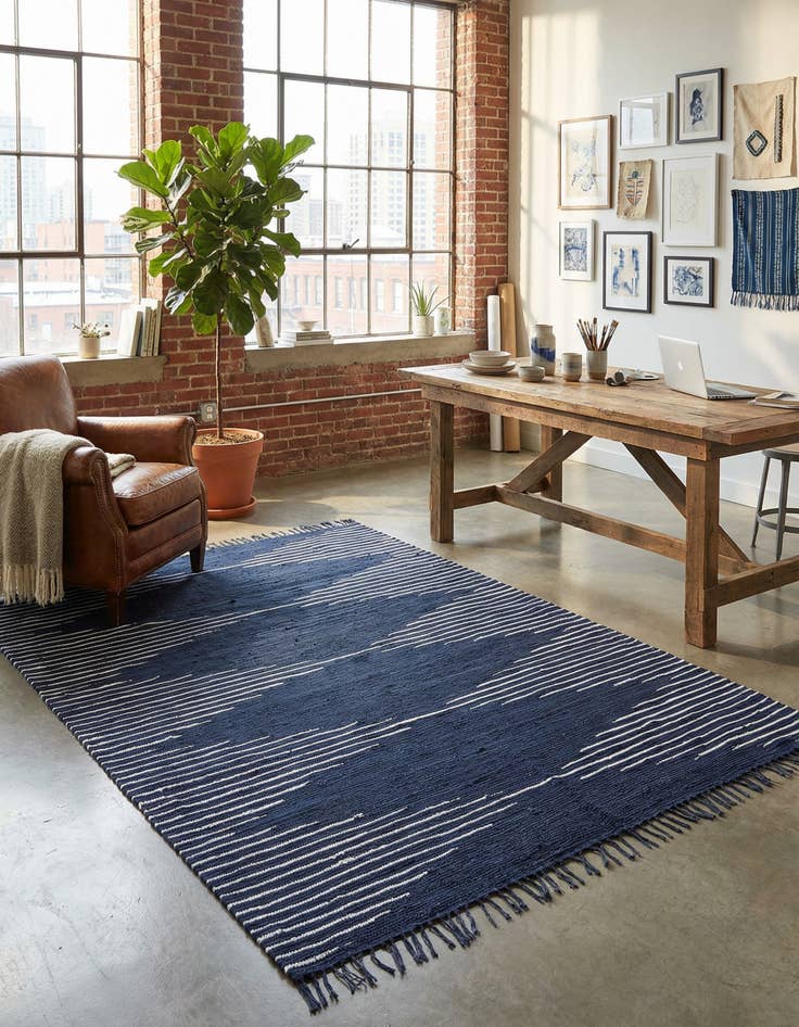 Detail image of 7' 10 x 10' Hand Woven Chindi Cotton Rug