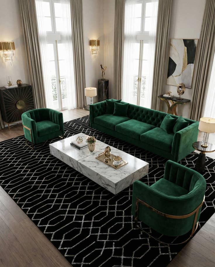 Detail image of 10' x 13' Marilyn Monroe™ Glam Trellis Rug