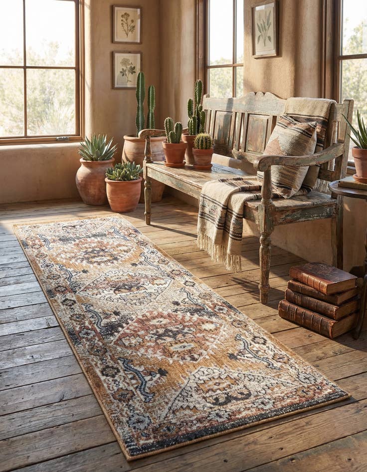 Detail image of 2' x 6' Eco Southwestern Runner Rug