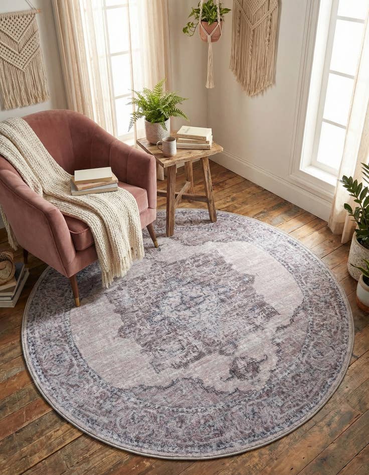 Detail image of 5' 3 x 5' 3 Washable Mangata Round Rug