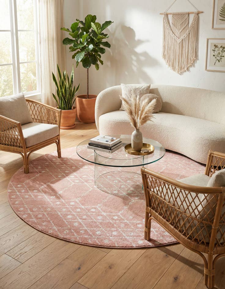 Detail image of 7' 10 x 7' 10 Paxon Trellis Round Rug