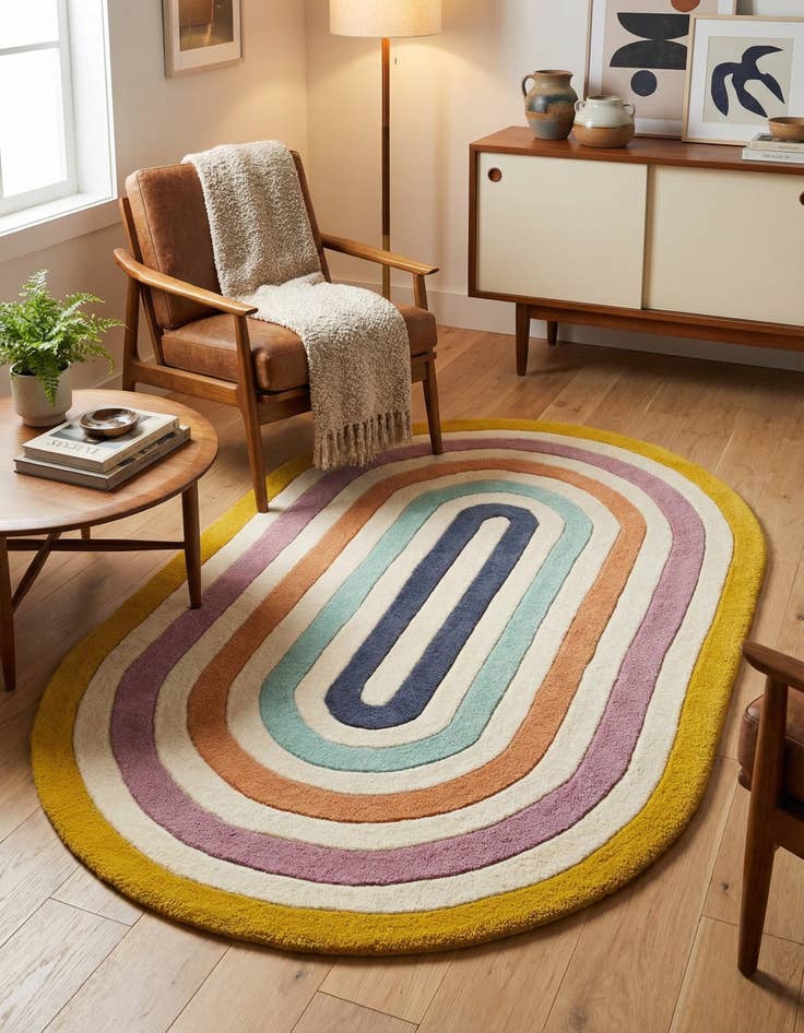 Detail image of 3' 1 x 5' 1 Hand Tufted Wool Oval Rug