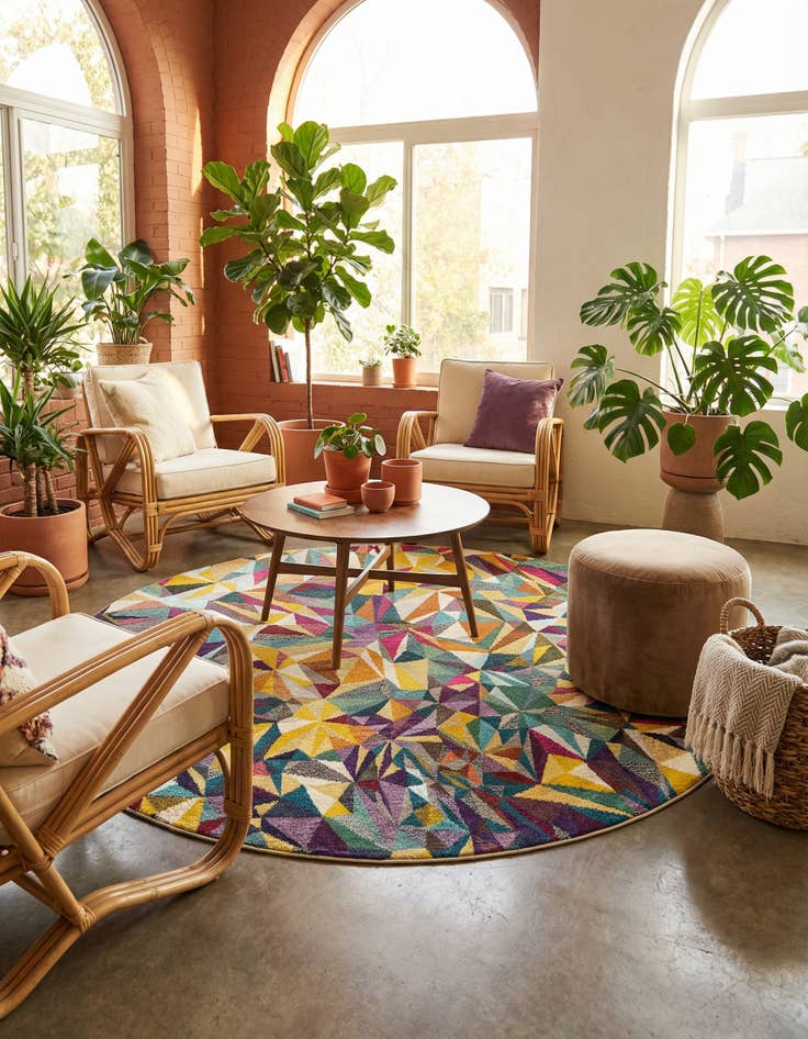 Detail image of 8' x 8' Washable Hyacinth Round Rug