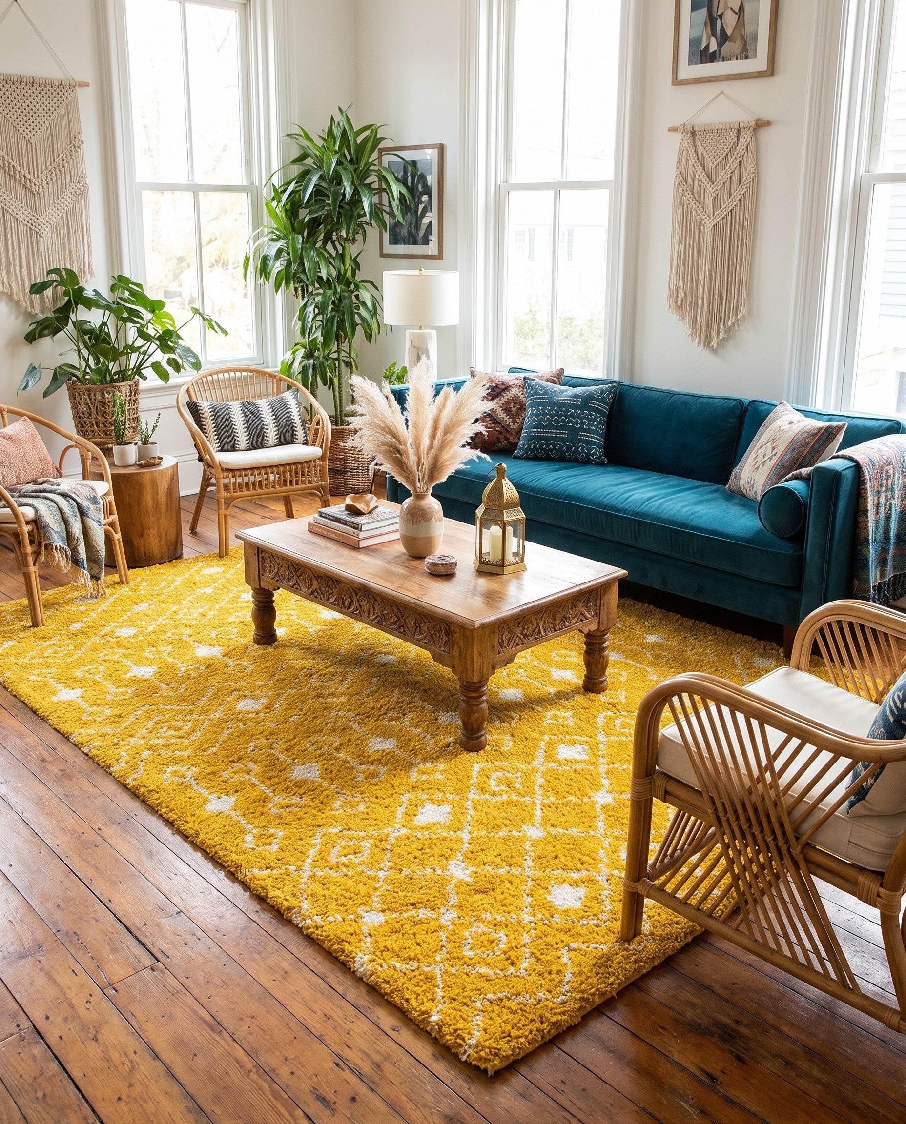 9' x 12' Moroccan Trellis Shag Rug