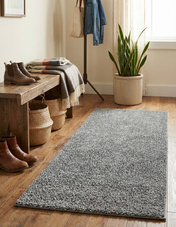 Detail image of 2' x 4' Solid Frieze Runner Rug