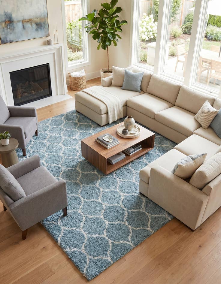 Detail image of 10' x 10' Trellis Shag Square Rug