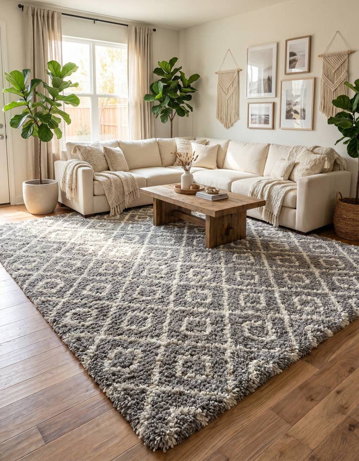 Detail image of 10' 8 x 14' Trellis Shag Rug