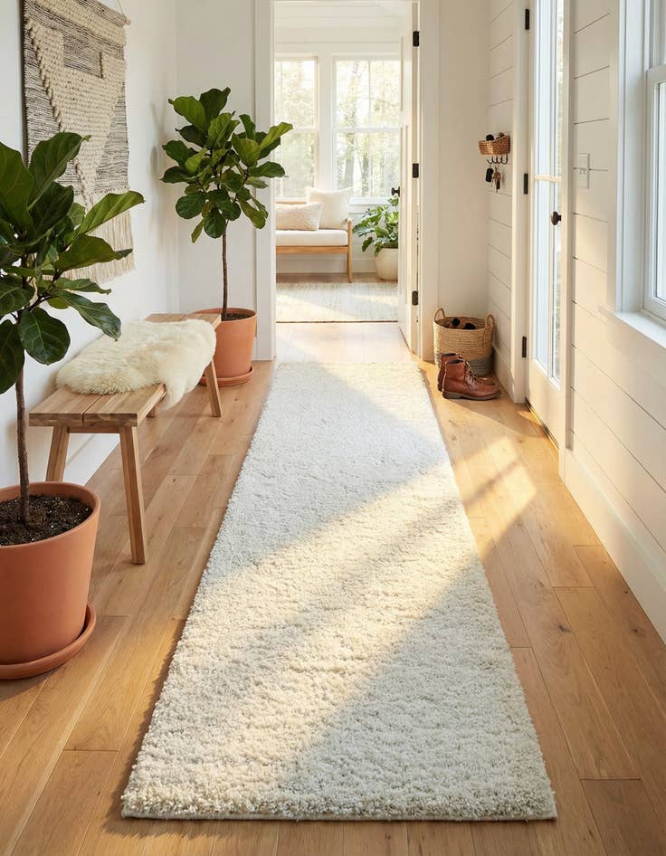 Detail image of 2' 7 x 12' Soft Solid Shag Runner Rug