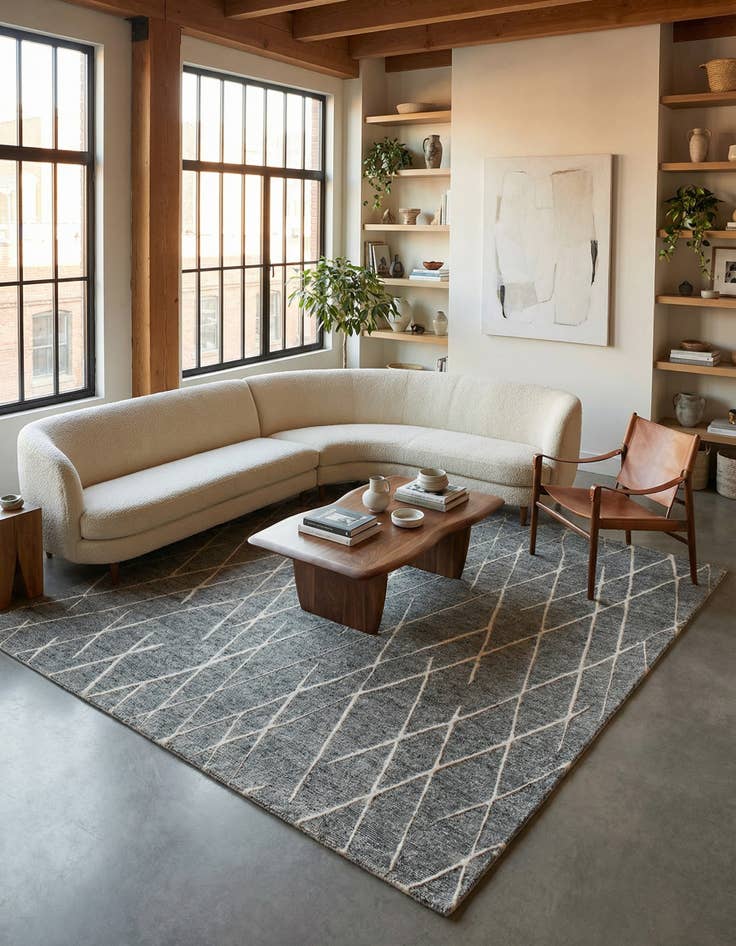 Detail image of  12' x 12' Atlas Moroccan Wool Square Rug