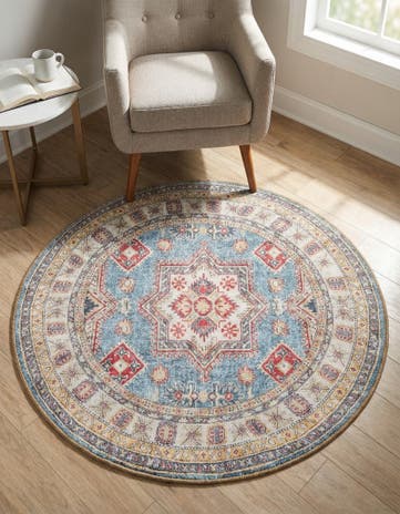 3' 6 x 3' 6 Washable Timeless Round Rug