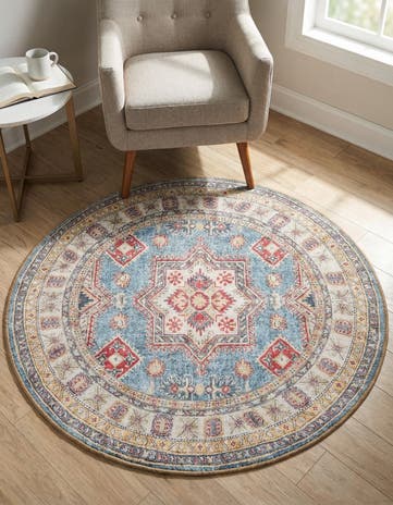 3' 6 x 3' 6 Washable Timeless Round Rug