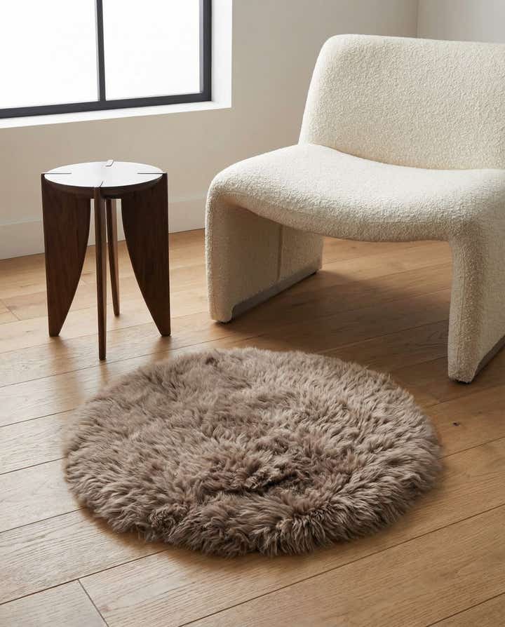 2' x 2' Sheepskin Round Rug