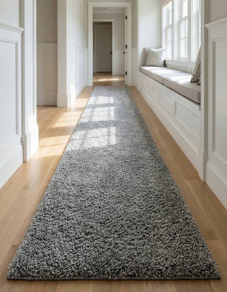 Detail image of 2' 7 x 13' Soft Solid Shag Runner Rug