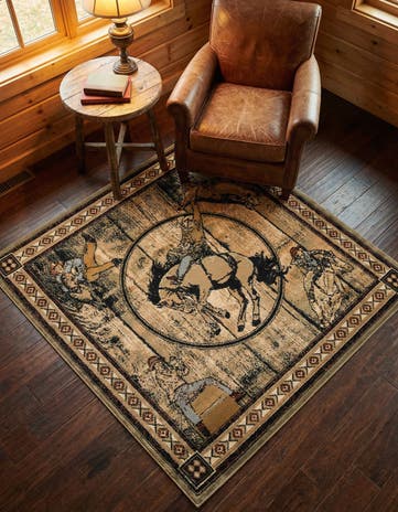 5' 3 x 5' 3 Pioneer Square Rug