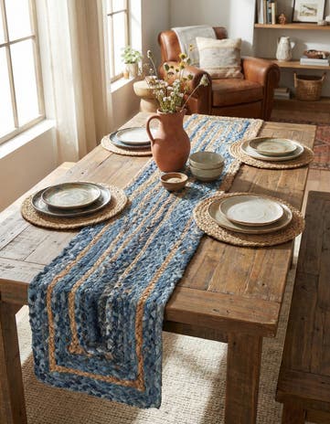 1' 2 x 6' 1 Handmade Braided Chindi Table Runner Rug