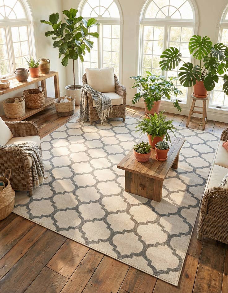 Detail image of  10' x 10' Lattice Square Rug