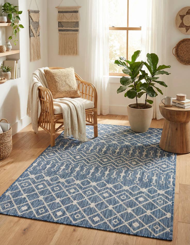 Detail image of 3' x 5' 3 Washable Lattice Indoor / Outdoor Rug