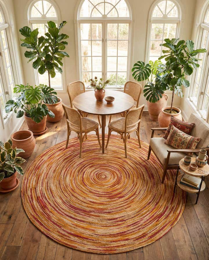 10' x 10' Handmade Braided Jute Round Rug