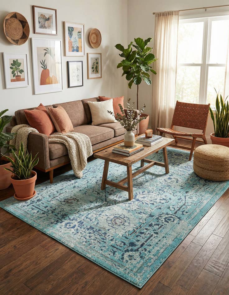 Detail image of 7' x 10' Washable Fleur Rug