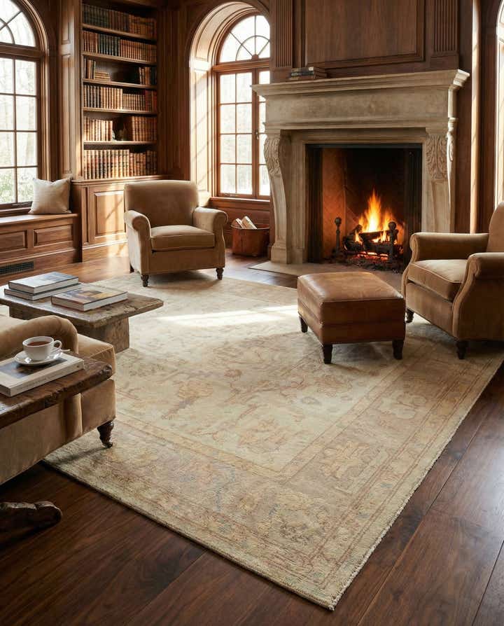 8' x 10' Hand Knotted Oushak Wool Rug