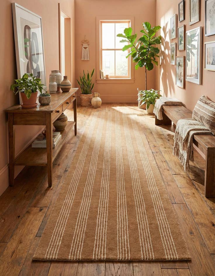 Detail image of  3' 3 x 12' Jill Zarin Striped Wool Runner Rug