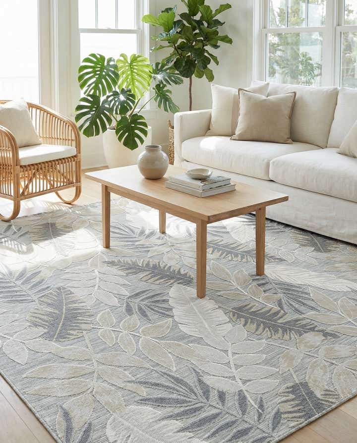 8' 2 x 8' 2 Easy-Clean Botanical Indoor / Outdoor Square Rug