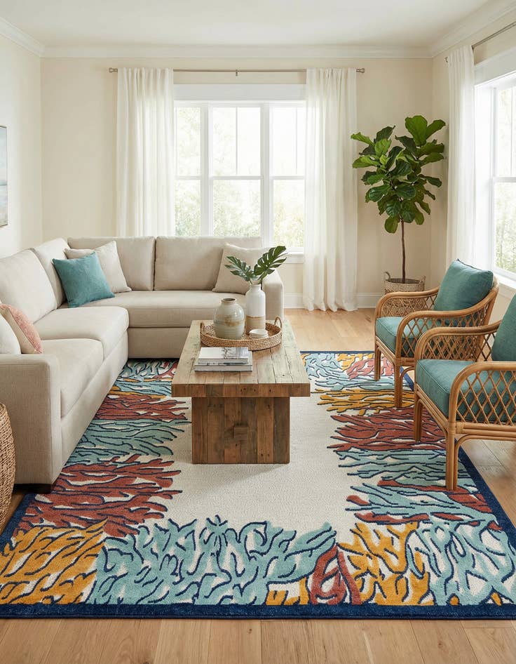 Detail image of 9' x 12'  Washable Belize Indoor / Outdoor Rug