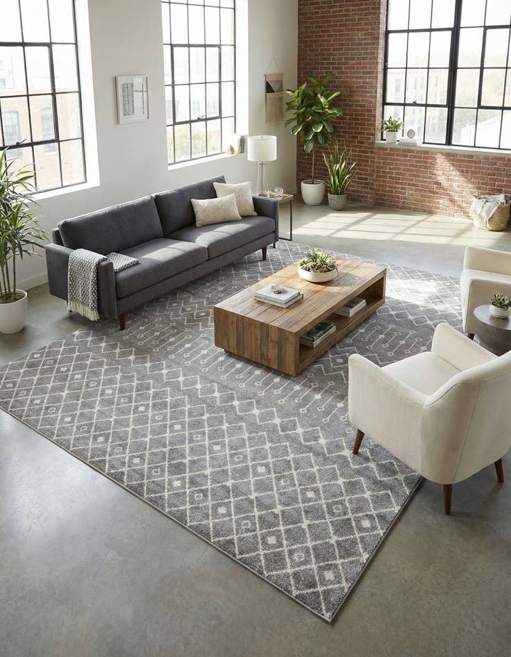 Detail image of 10' 8 x 14' Moroccan Trellis Rug