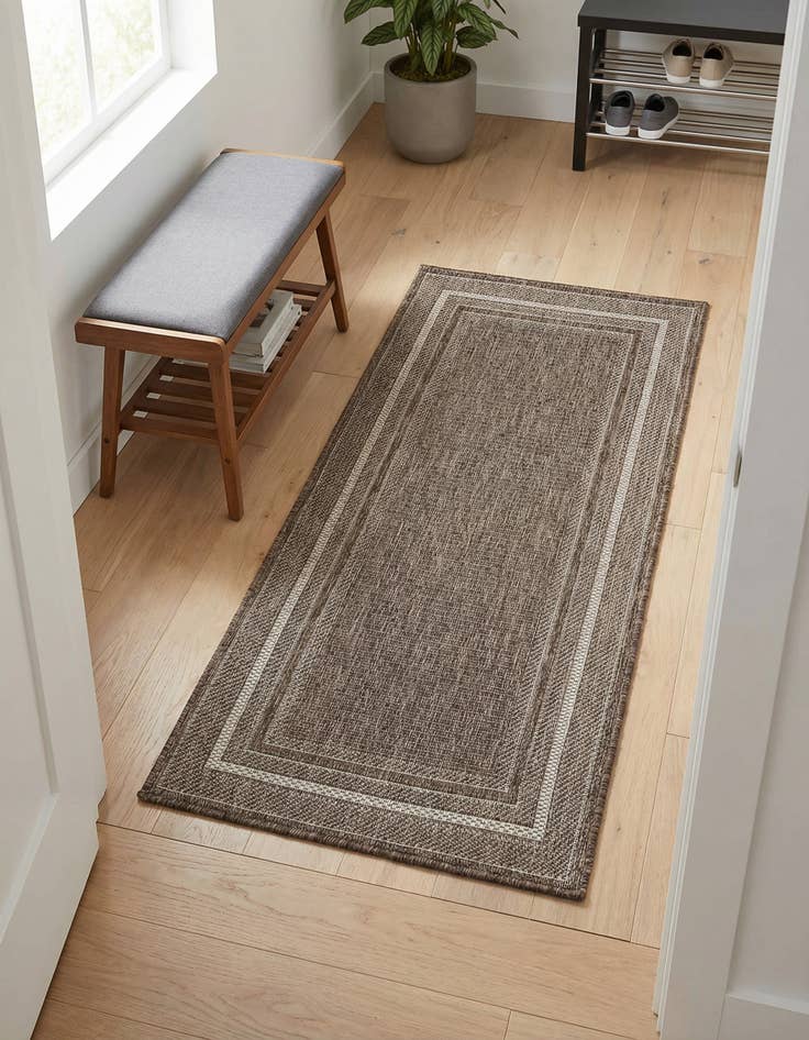 Detail image of 2' x 4' Easy-Clean Border Indoor / Outdoor Runner Rug