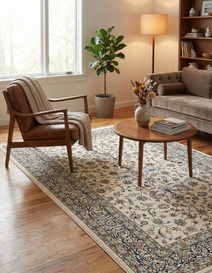 Detail image of 5' 3 x 8' Nain Design Rug